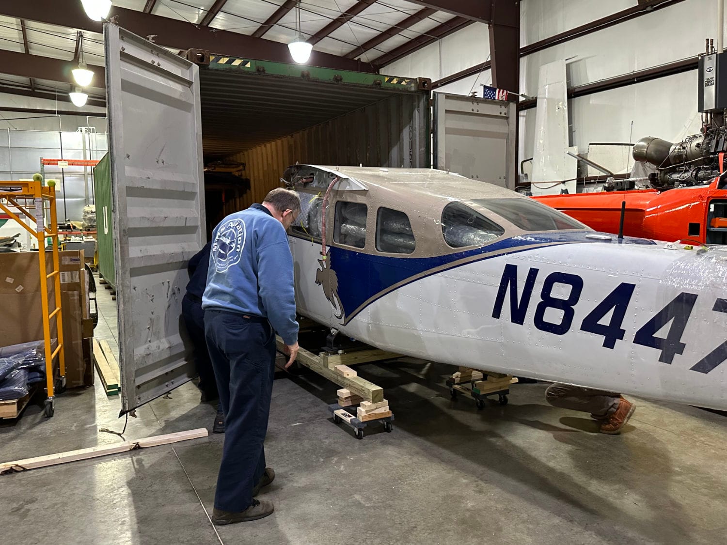 Containerizing a Cessna U206F fuselage for shipment to Papua New Guinea to be used with mission aviation.