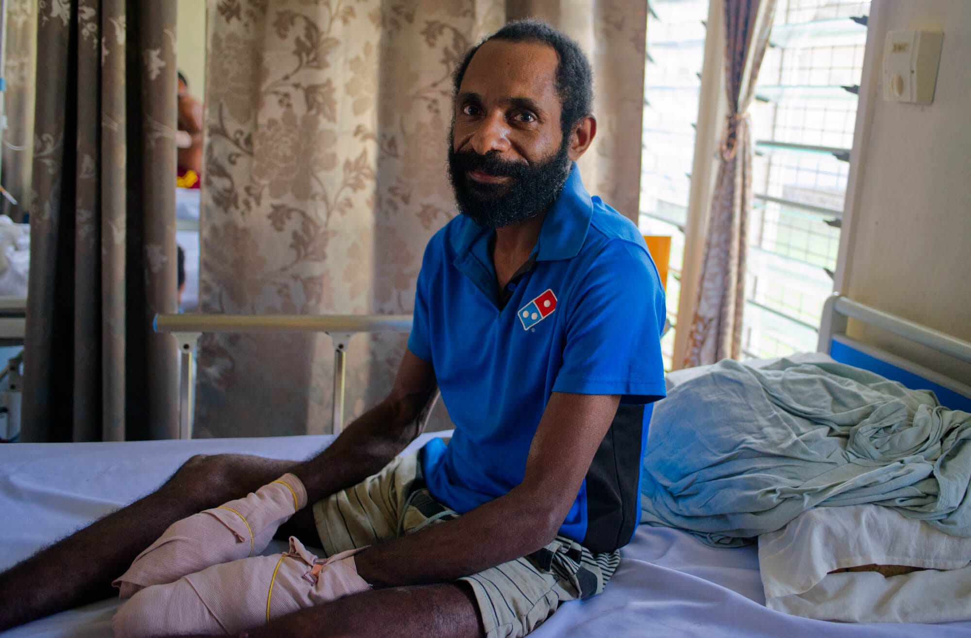 Patient in Papua New Guinea hospital. Wewak.